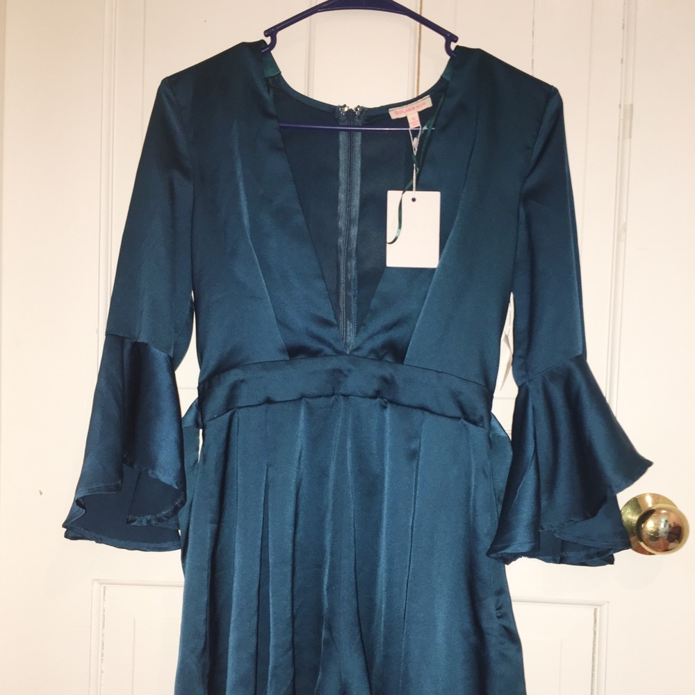 teal/blue romper